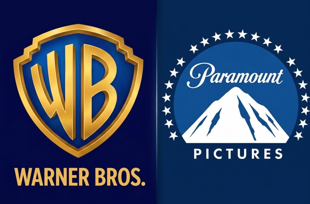 Logotipos da Warner Bros. e Paramount Pictures lado a lado